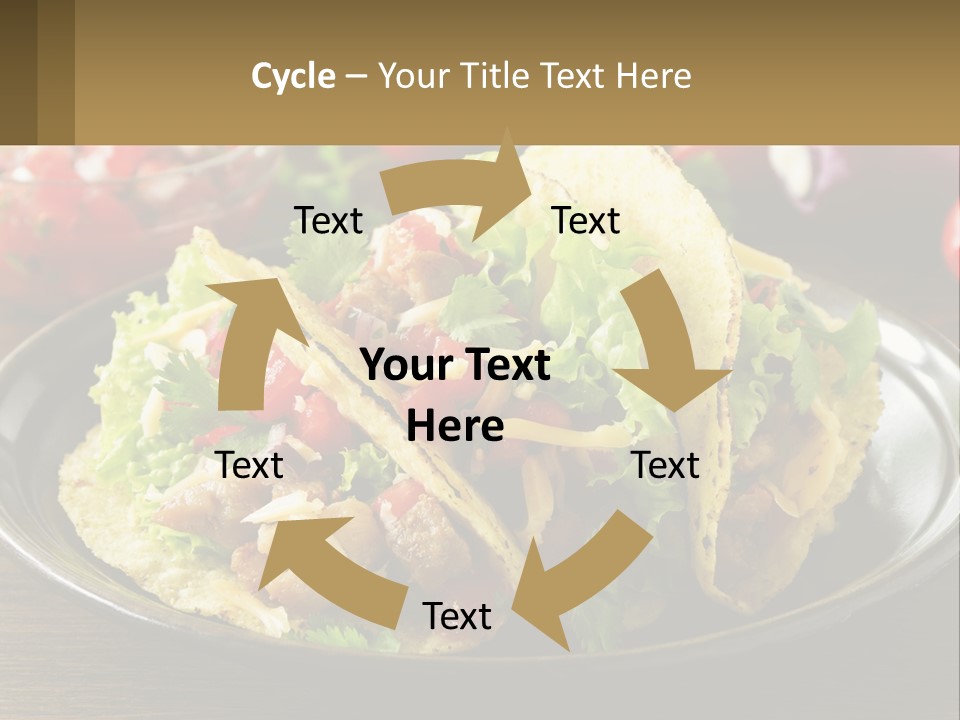 A Plate Of Tacos With Lettuce And Tomatoes PowerPoint Template