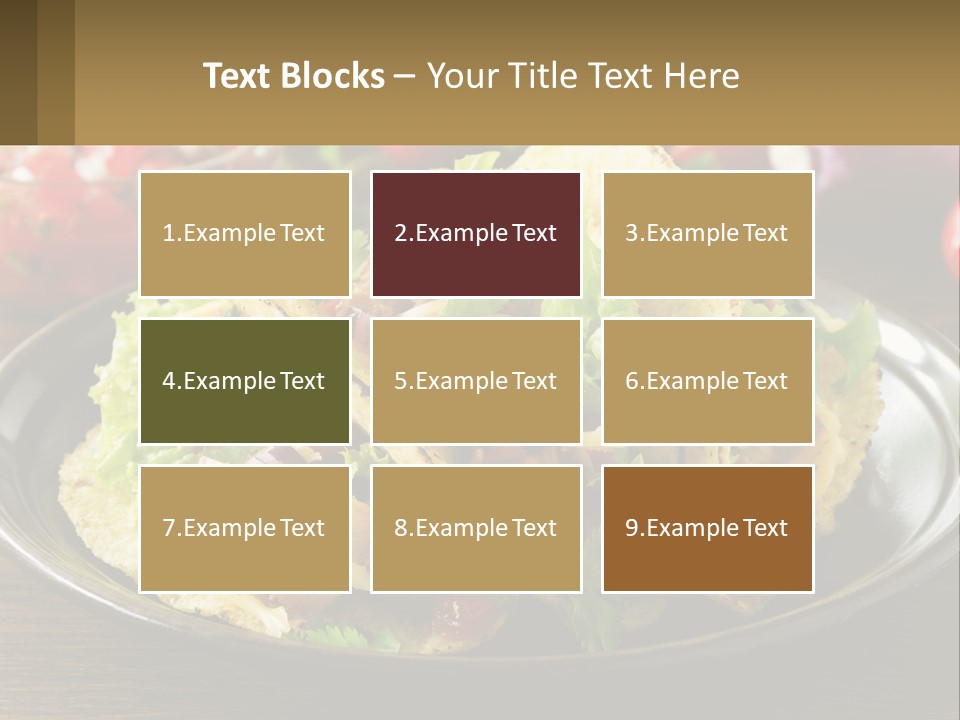 A Plate Of Tacos With Lettuce And Tomatoes PowerPoint Template