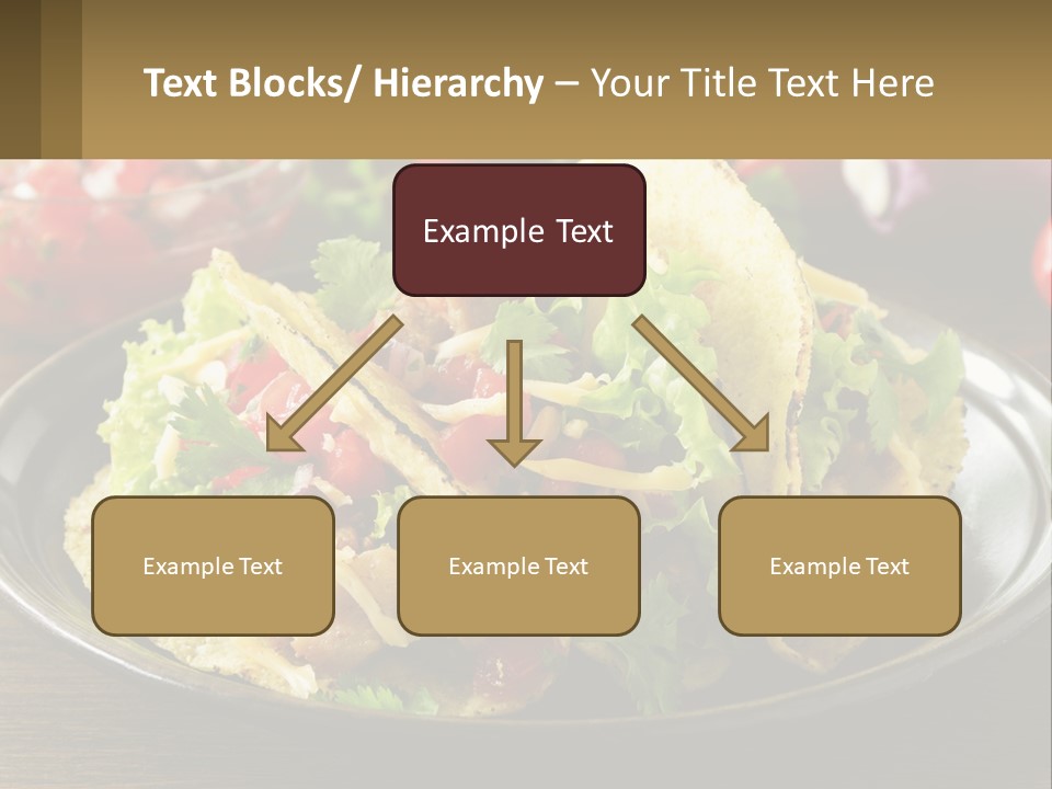 A Plate Of Tacos With Lettuce And Tomatoes PowerPoint Template