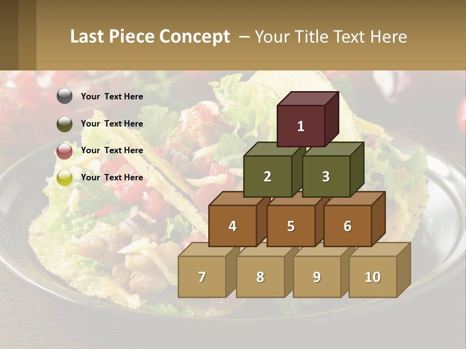 A Plate Of Tacos With Lettuce And Tomatoes PowerPoint Template
