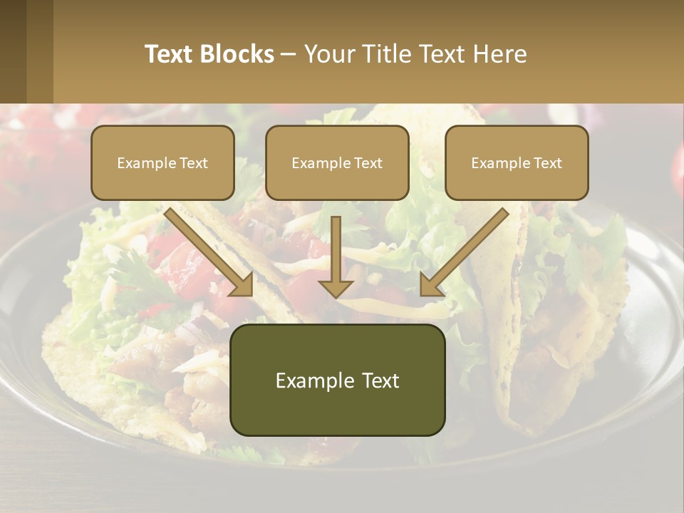 A Plate Of Tacos With Lettuce And Tomatoes PowerPoint Template