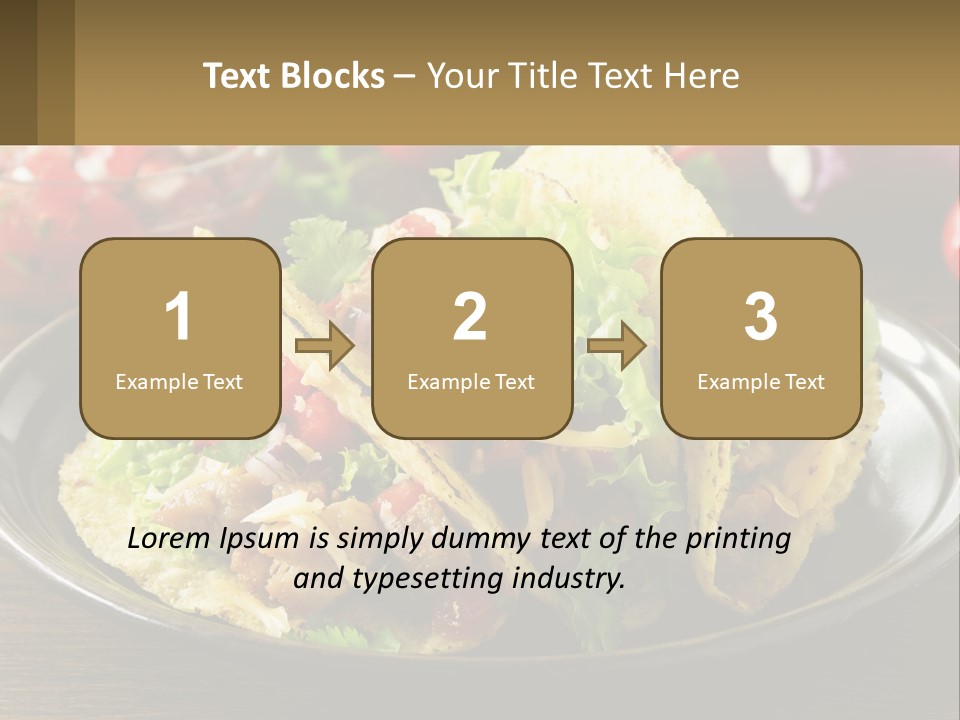 A Plate Of Tacos With Lettuce And Tomatoes PowerPoint Template