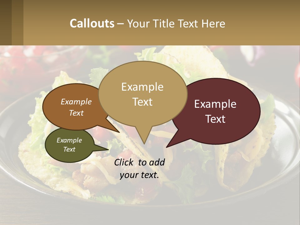 A Plate Of Tacos With Lettuce And Tomatoes PowerPoint Template