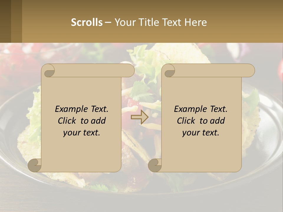 A Plate Of Tacos With Lettuce And Tomatoes PowerPoint Template