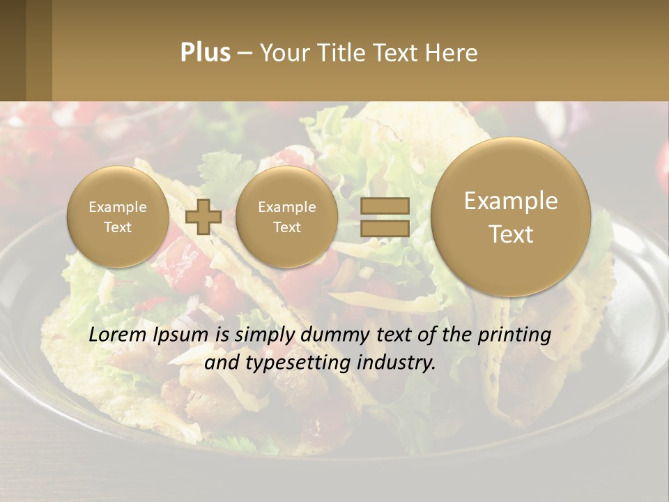 A Plate Of Tacos With Lettuce And Tomatoes PowerPoint Template