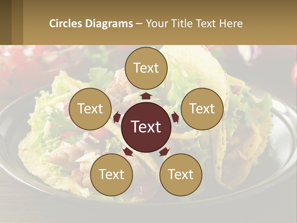 A Plate Of Tacos With Lettuce And Tomatoes PowerPoint Template