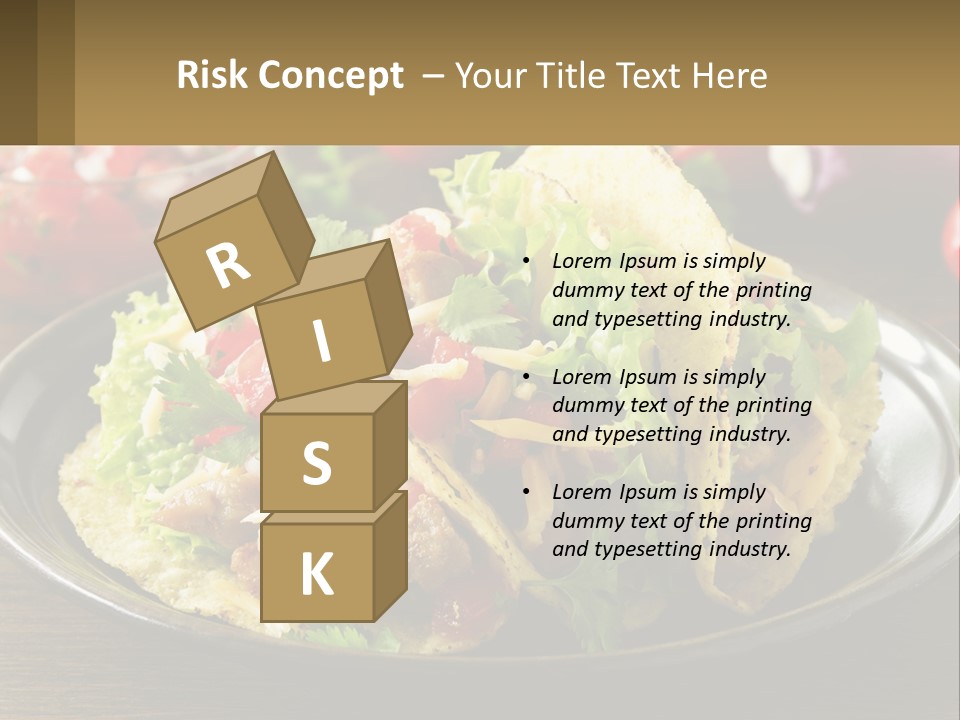 A Plate Of Tacos With Lettuce And Tomatoes PowerPoint Template