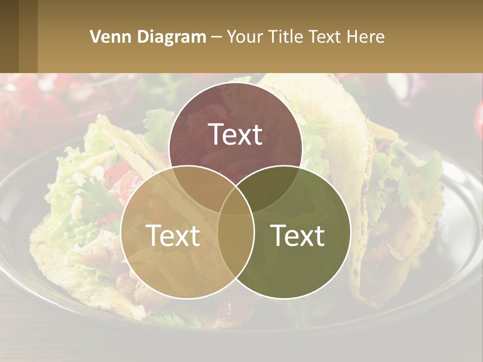 A Plate Of Tacos With Lettuce And Tomatoes PowerPoint Template