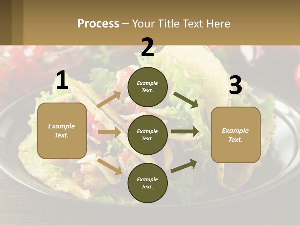 A Plate Of Tacos With Lettuce And Tomatoes PowerPoint Template