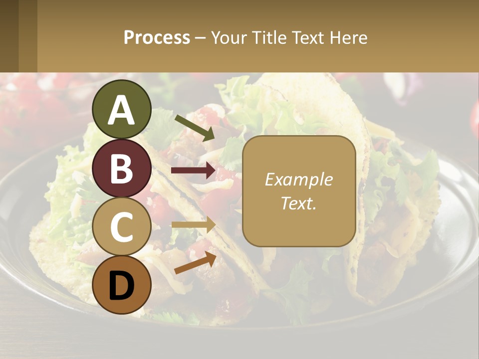 A Plate Of Tacos With Lettuce And Tomatoes PowerPoint Template