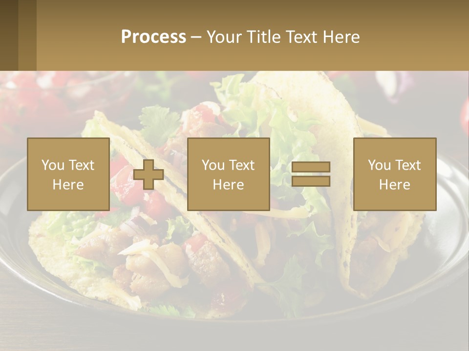 A Plate Of Tacos With Lettuce And Tomatoes PowerPoint Template
