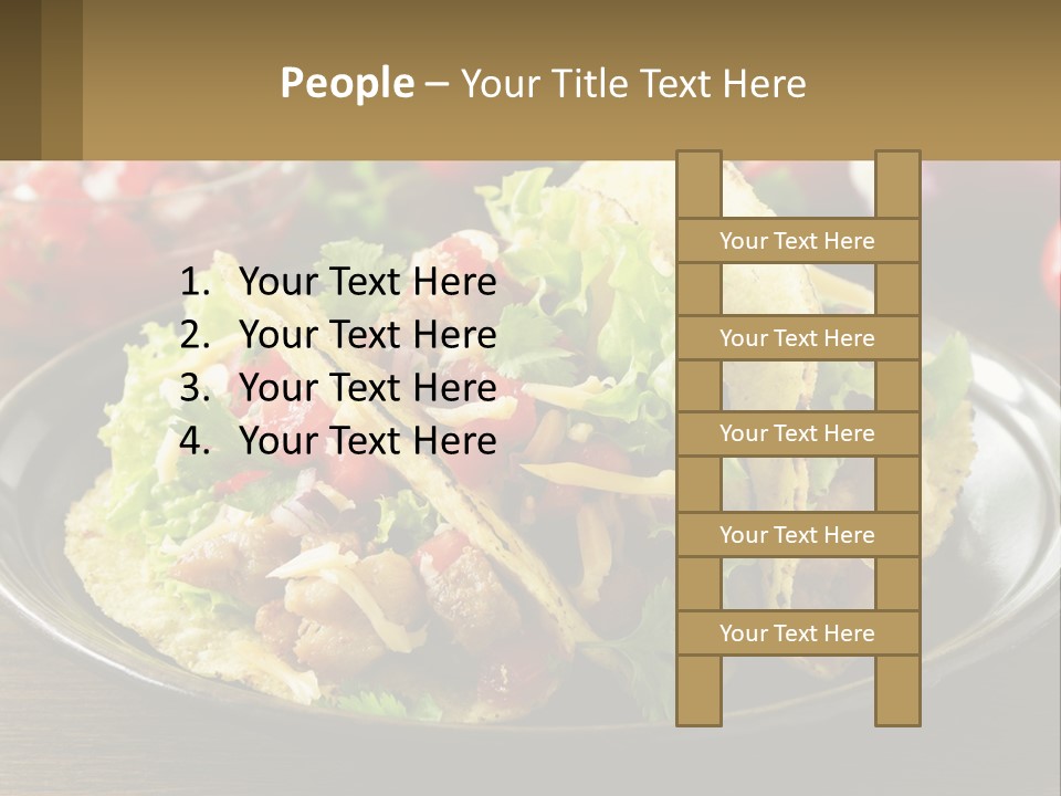 A Plate Of Tacos With Lettuce And Tomatoes PowerPoint Template