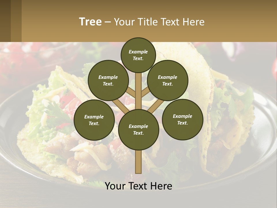 A Plate Of Tacos With Lettuce And Tomatoes PowerPoint Template
