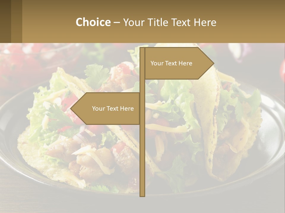 A Plate Of Tacos With Lettuce And Tomatoes PowerPoint Template