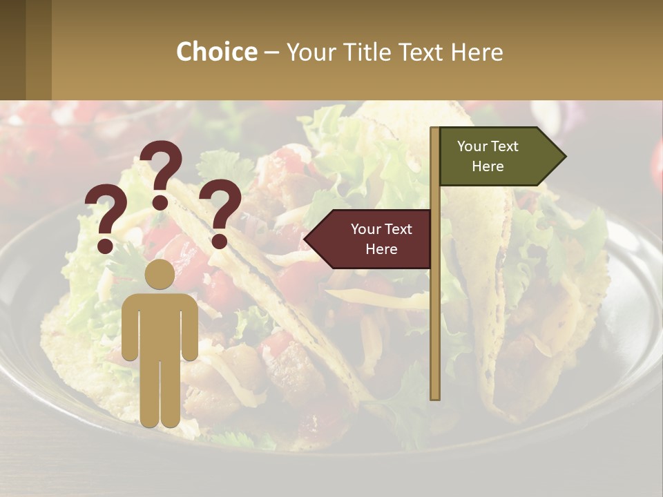 A Plate Of Tacos With Lettuce And Tomatoes PowerPoint Template