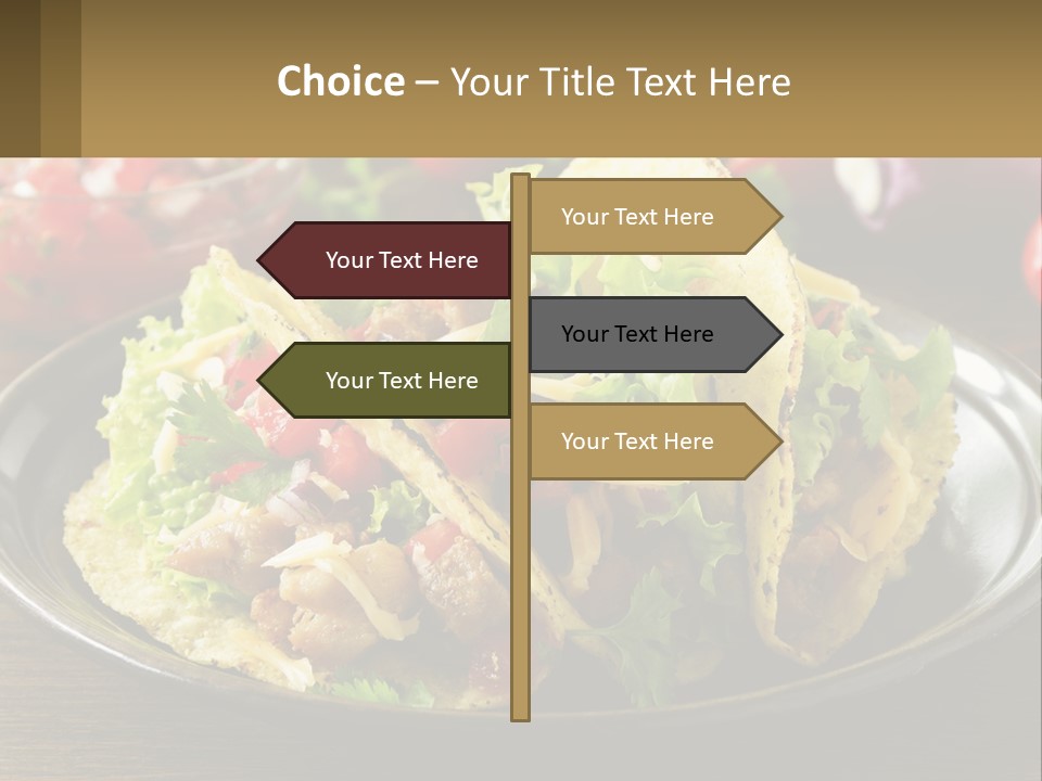 A Plate Of Tacos With Lettuce And Tomatoes PowerPoint Template