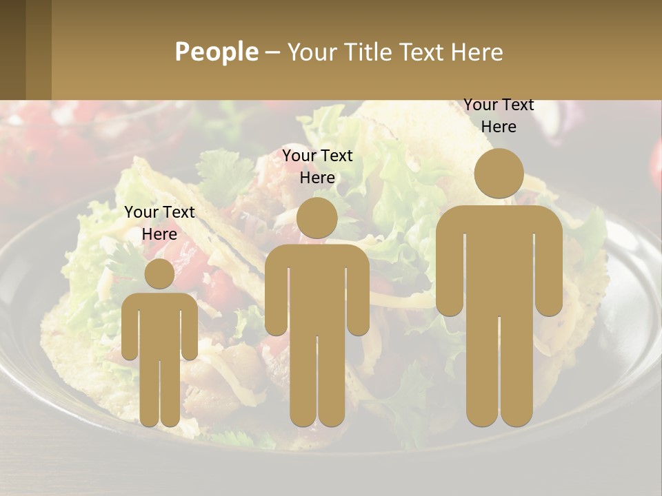 A Plate Of Tacos With Lettuce And Tomatoes PowerPoint Template