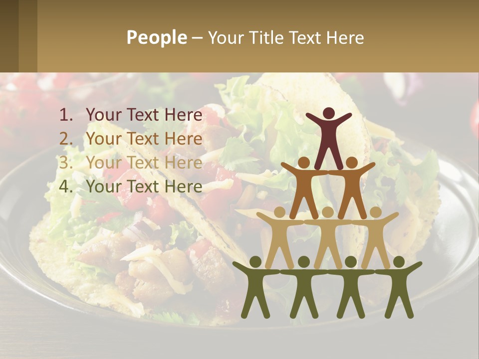 A Plate Of Tacos With Lettuce And Tomatoes PowerPoint Template