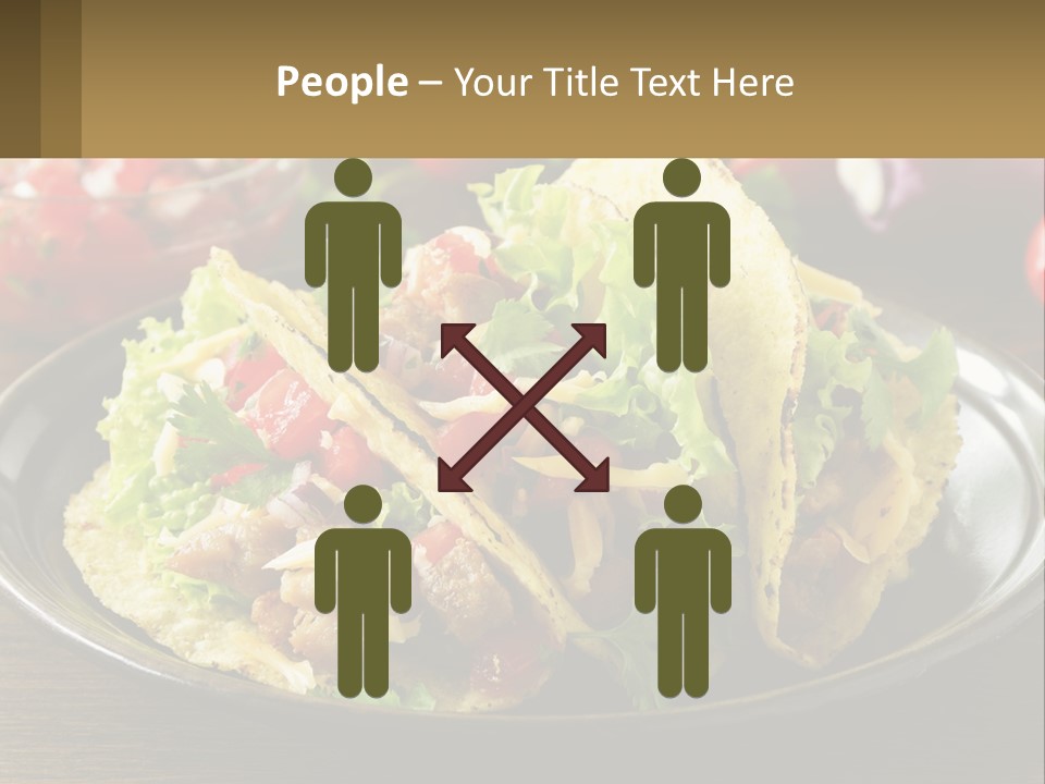 A Plate Of Tacos With Lettuce And Tomatoes PowerPoint Template