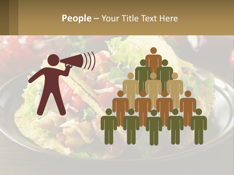 A Plate Of Tacos With Lettuce And Tomatoes PowerPoint Template