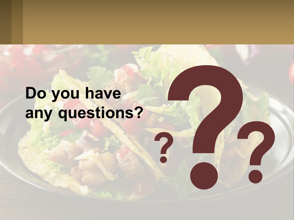 A Plate Of Tacos With Lettuce And Tomatoes PowerPoint Template