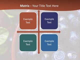 A Bowl Of Blueberries On A Table With Leaves PowerPoint Template