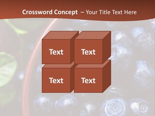 A Bowl Of Blueberries On A Table With Leaves PowerPoint Template