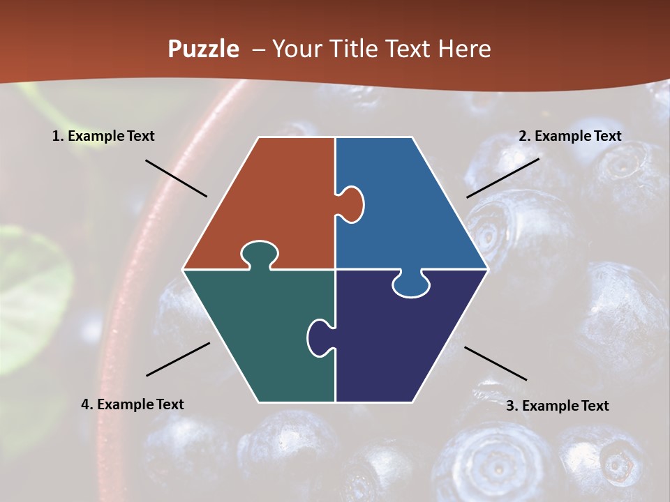 A Bowl Of Blueberries On A Table With Leaves PowerPoint Template