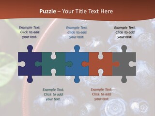 A Bowl Of Blueberries On A Table With Leaves PowerPoint Template