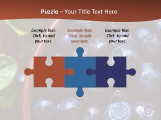 A Bowl Of Blueberries On A Table With Leaves PowerPoint Template