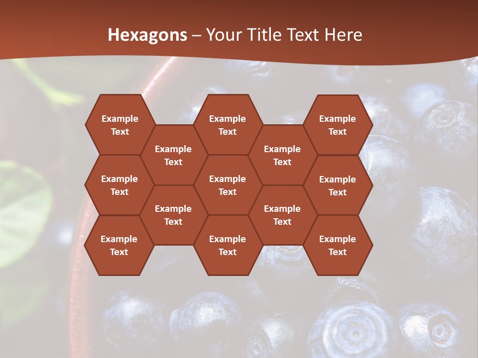 A Bowl Of Blueberries On A Table With Leaves PowerPoint Template