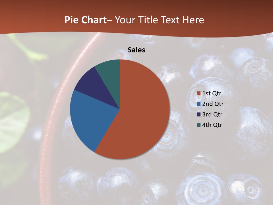 A Bowl Of Blueberries On A Table With Leaves PowerPoint Template