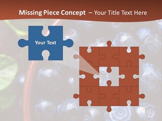 A Bowl Of Blueberries On A Table With Leaves PowerPoint Template