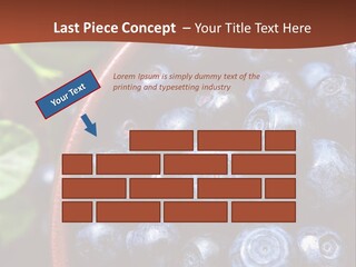 A Bowl Of Blueberries On A Table With Leaves PowerPoint Template