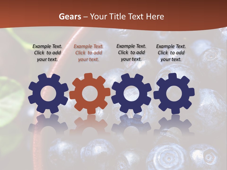 A Bowl Of Blueberries On A Table With Leaves PowerPoint Template