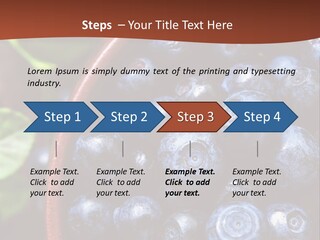 A Bowl Of Blueberries On A Table With Leaves PowerPoint Template