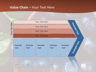 A Bowl Of Blueberries On A Table With Leaves PowerPoint Template