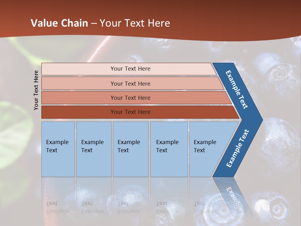 A Bowl Of Blueberries On A Table With Leaves PowerPoint Template