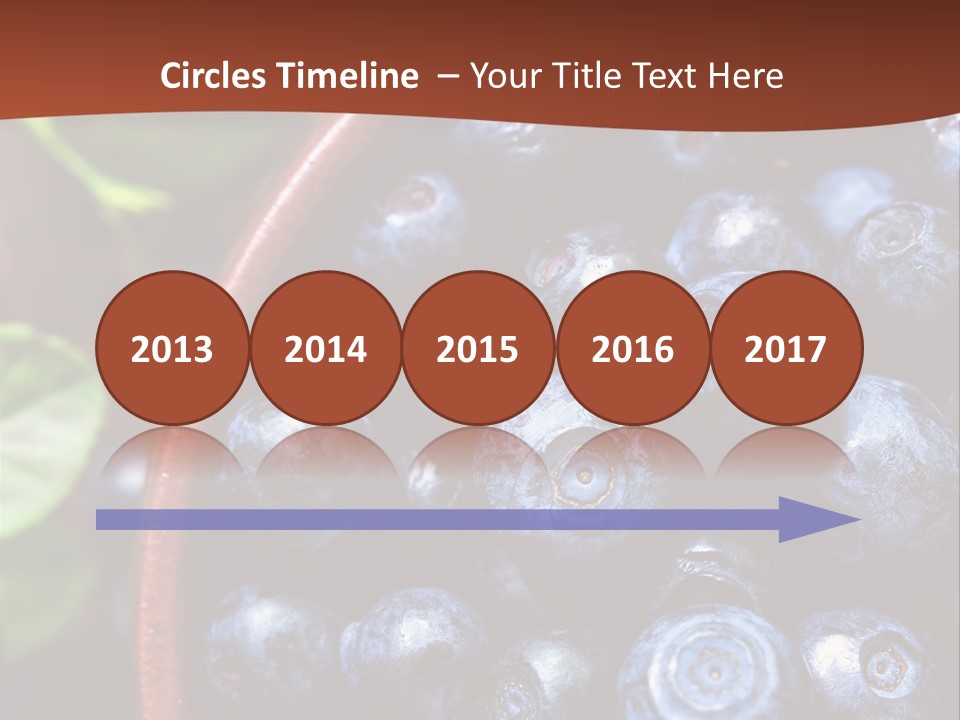 A Bowl Of Blueberries On A Table With Leaves PowerPoint Template