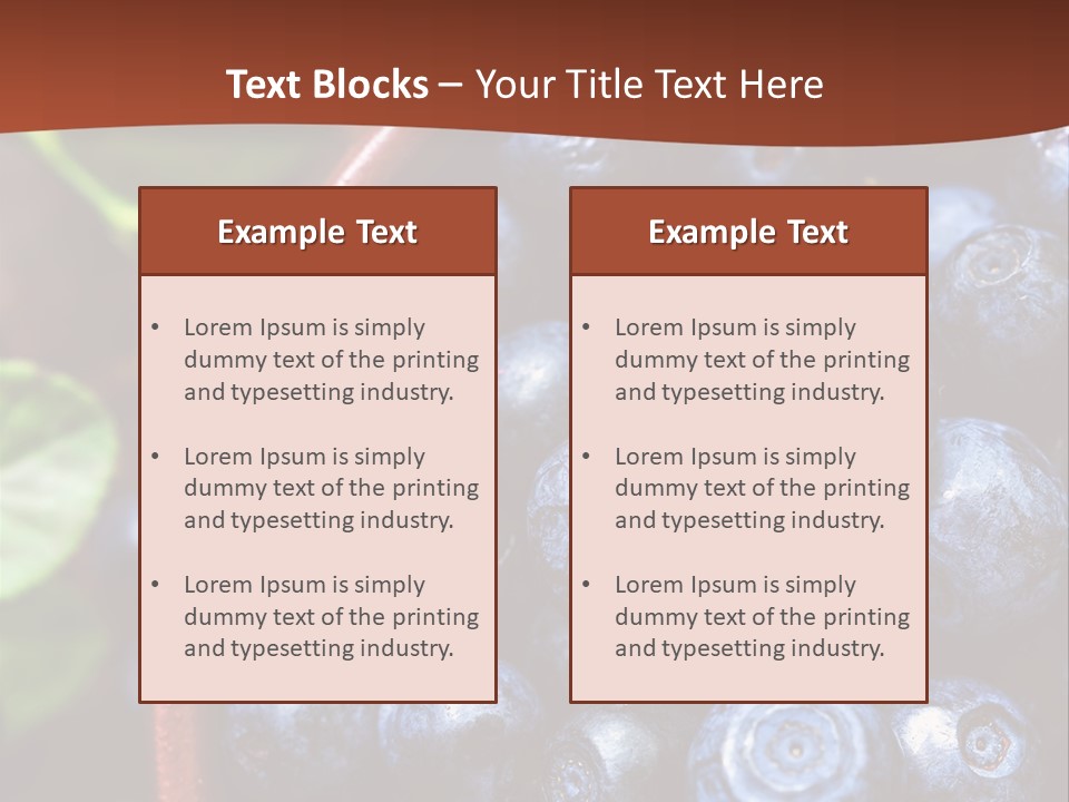 A Bowl Of Blueberries On A Table With Leaves PowerPoint Template