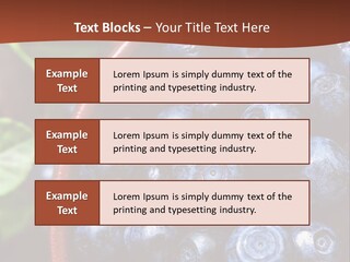 A Bowl Of Blueberries On A Table With Leaves PowerPoint Template