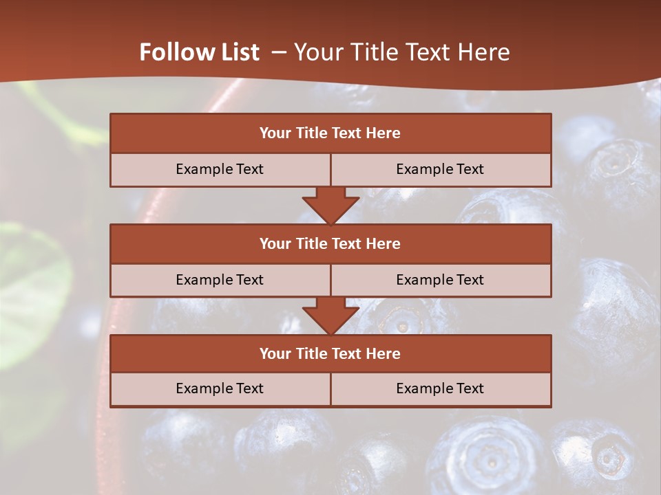 A Bowl Of Blueberries On A Table With Leaves PowerPoint Template