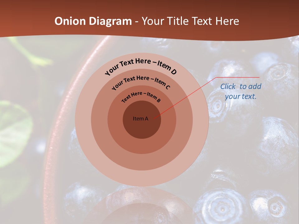 A Bowl Of Blueberries On A Table With Leaves PowerPoint Template