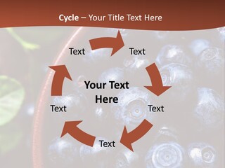 A Bowl Of Blueberries On A Table With Leaves PowerPoint Template