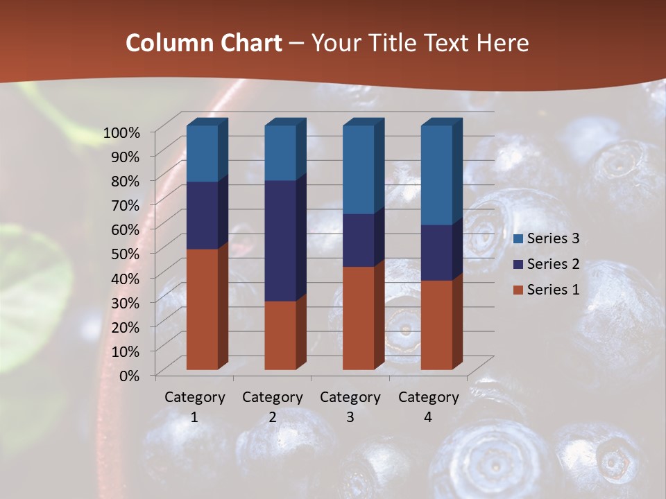 A Bowl Of Blueberries On A Table With Leaves PowerPoint Template