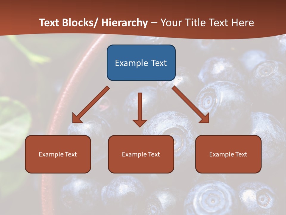 A Bowl Of Blueberries On A Table With Leaves PowerPoint Template