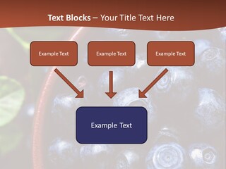 A Bowl Of Blueberries On A Table With Leaves PowerPoint Template