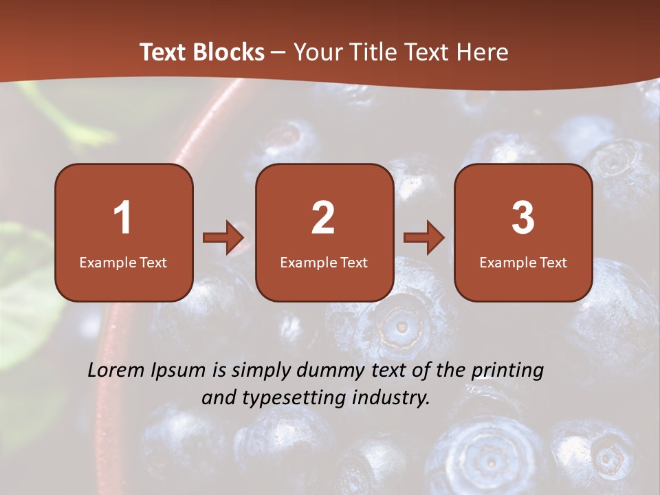 A Bowl Of Blueberries On A Table With Leaves PowerPoint Template