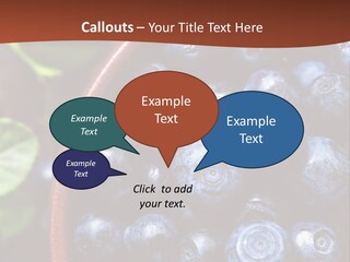 A Bowl Of Blueberries On A Table With Leaves PowerPoint Template