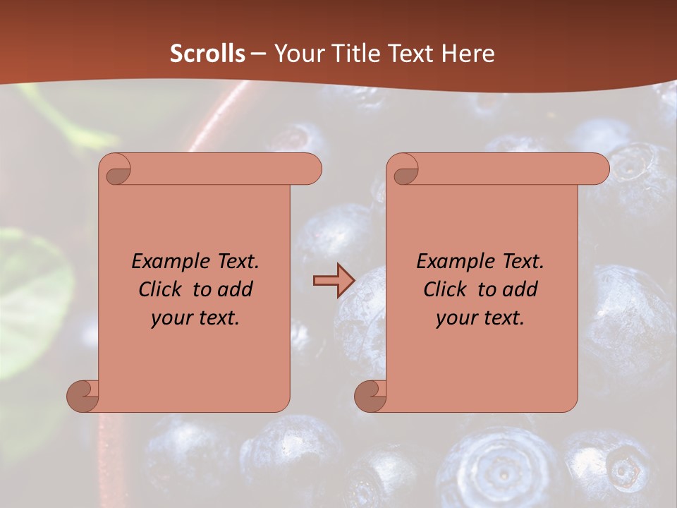 A Bowl Of Blueberries On A Table With Leaves PowerPoint Template